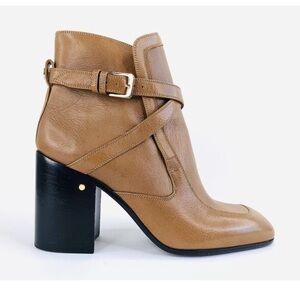 Laurence Dacade Tonia Crisscross Leather Strap Ankle Booties Size 36.5